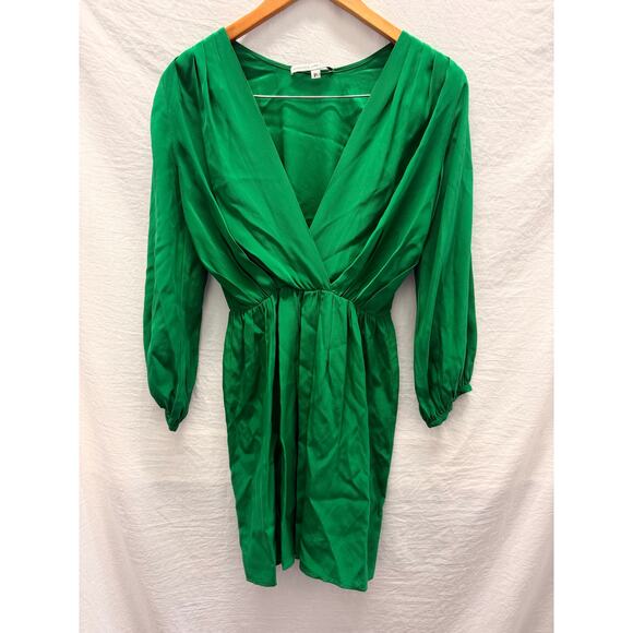 Amanda Uprichard 100% Silk Mini Dress Bishop Sleeve Size P XS Event Gala Date - Picture 2 of 5
